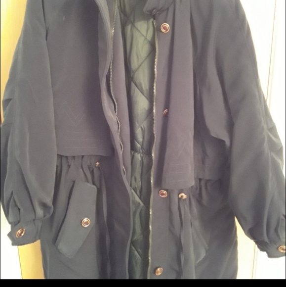 Dark Green Puffer Jacket Trench Coat 22 24 - Picture 6 of 8
